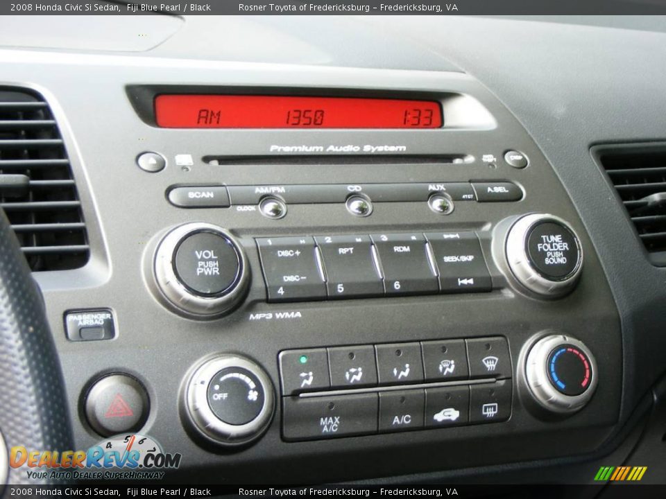2008 Honda Civic Si Sedan Fiji Blue Pearl / Black Photo #11