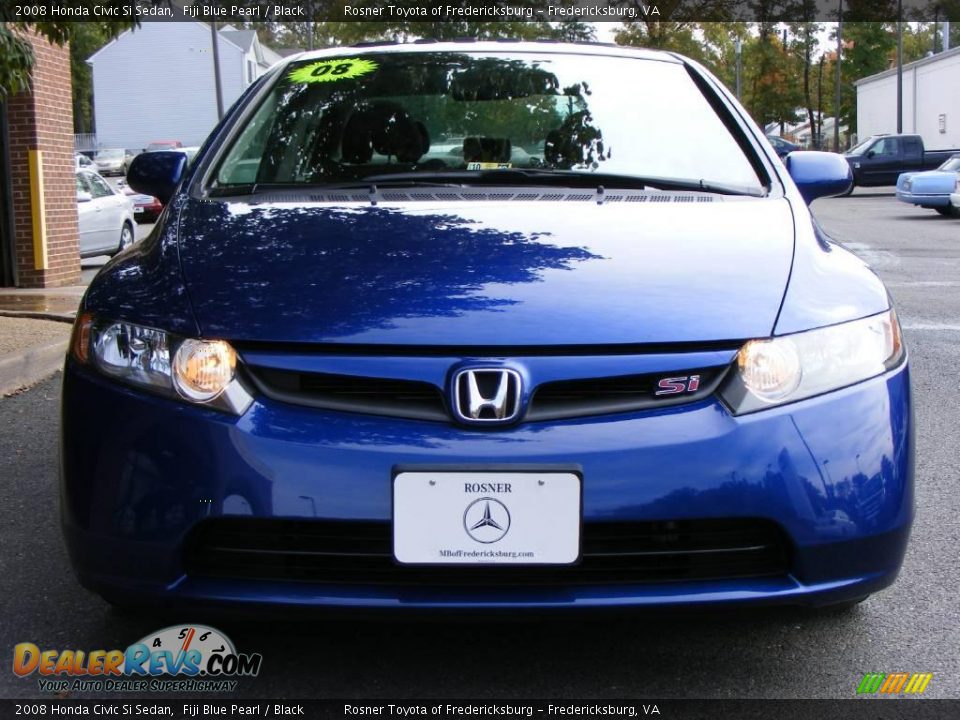 2008 Honda Civic Si Sedan Fiji Blue Pearl / Black Photo #14