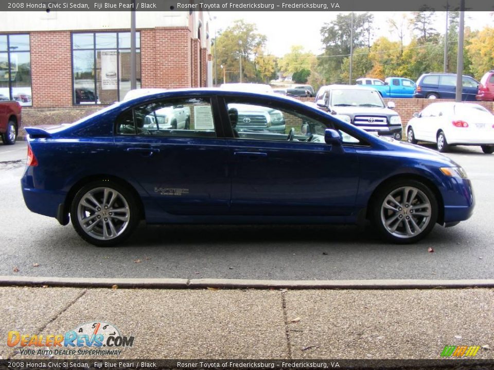 2008 Honda Civic Si Sedan Fiji Blue Pearl / Black Photo #15