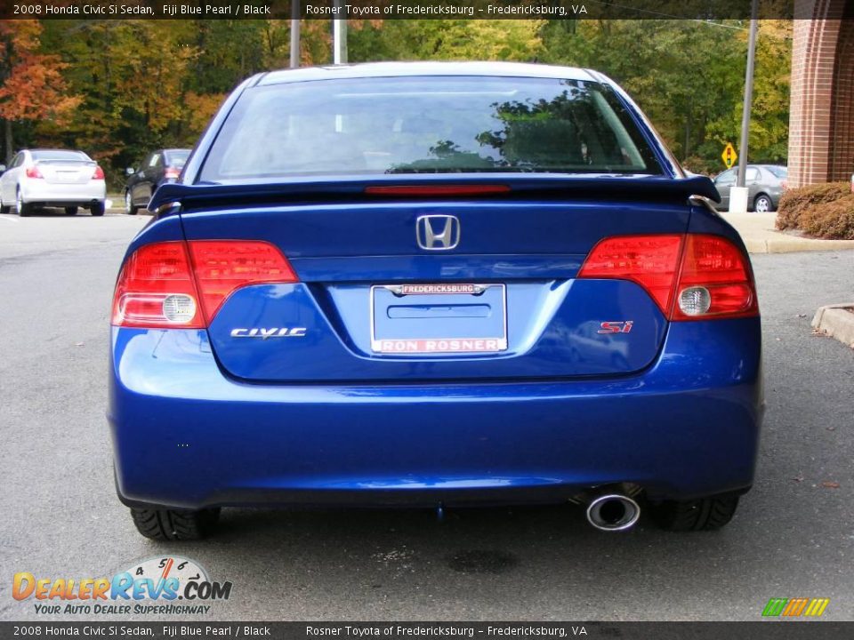 2008 Honda Civic Si Sedan Fiji Blue Pearl / Black Photo #16