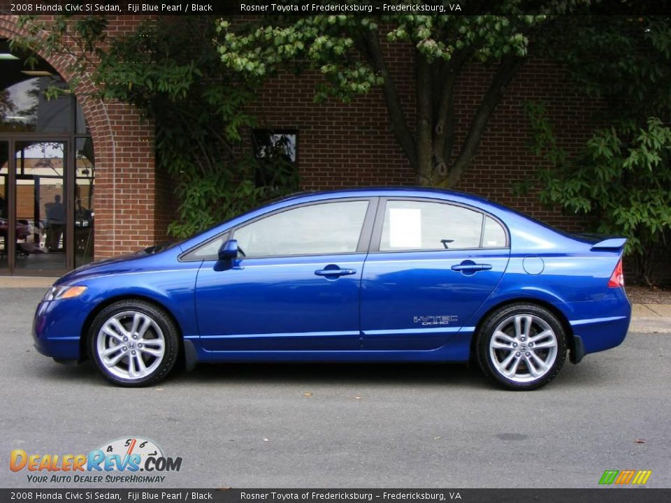 2008 Honda Civic Si Sedan Fiji Blue Pearl / Black Photo #17