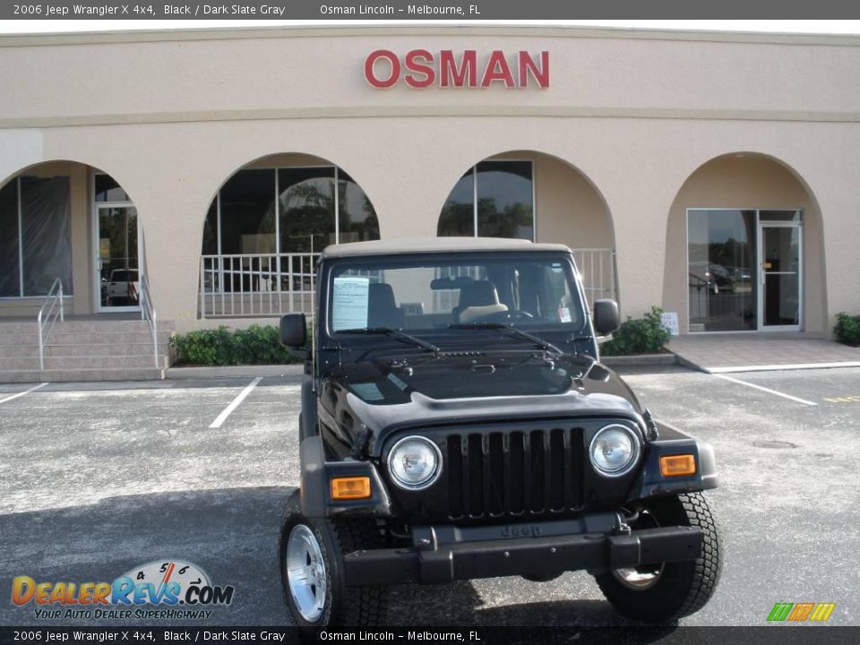 2006 Jeep Wrangler X 4x4 Black / Dark Slate Gray Photo #2