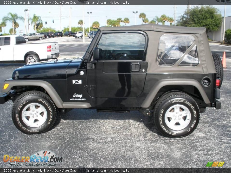 2006 Jeep Wrangler X 4x4 Black / Dark Slate Gray Photo #4