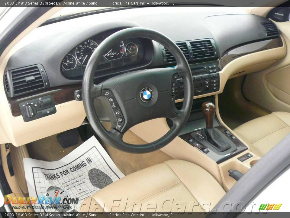 2003 BMW 3 Series 330i Sedan Alpine White / Sand Photo #12