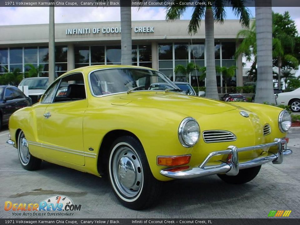 1971 Volkswagen Karmann Ghia Coupe Canary Yellow / Black Photo #1