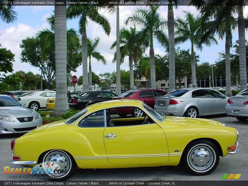 1971 Volkswagen Karmann Ghia Coupe Canary Yellow / Black Photo #2
