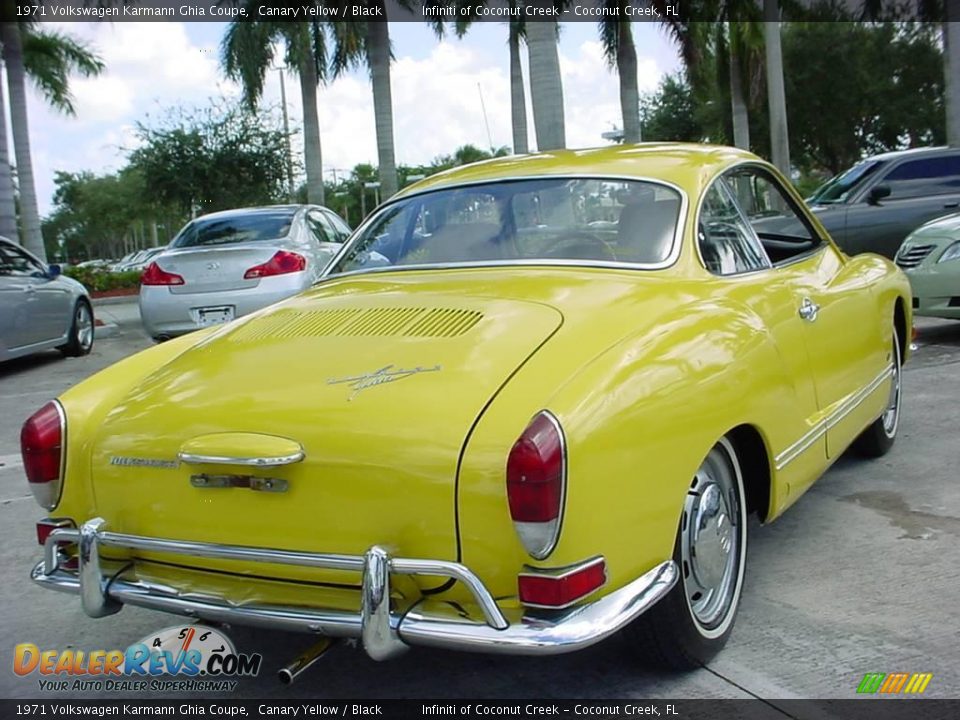 1971 Volkswagen Karmann Ghia Coupe Canary Yellow / Black Photo #3