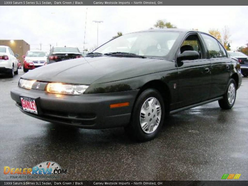 1999 Saturn S Series SL1 Sedan Dark Green / Black Photo #1