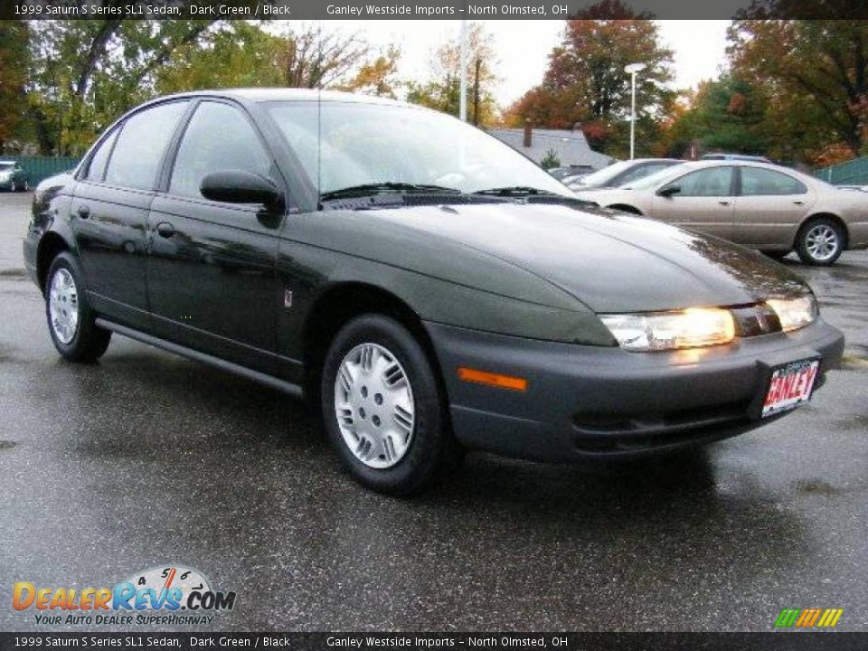 1999 Saturn S Series SL1 Sedan Dark Green / Black Photo #7