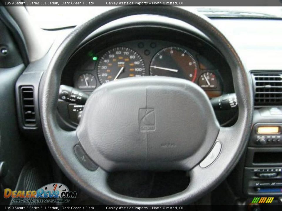 1999 Saturn S Series SL1 Sedan Dark Green / Black Photo #15