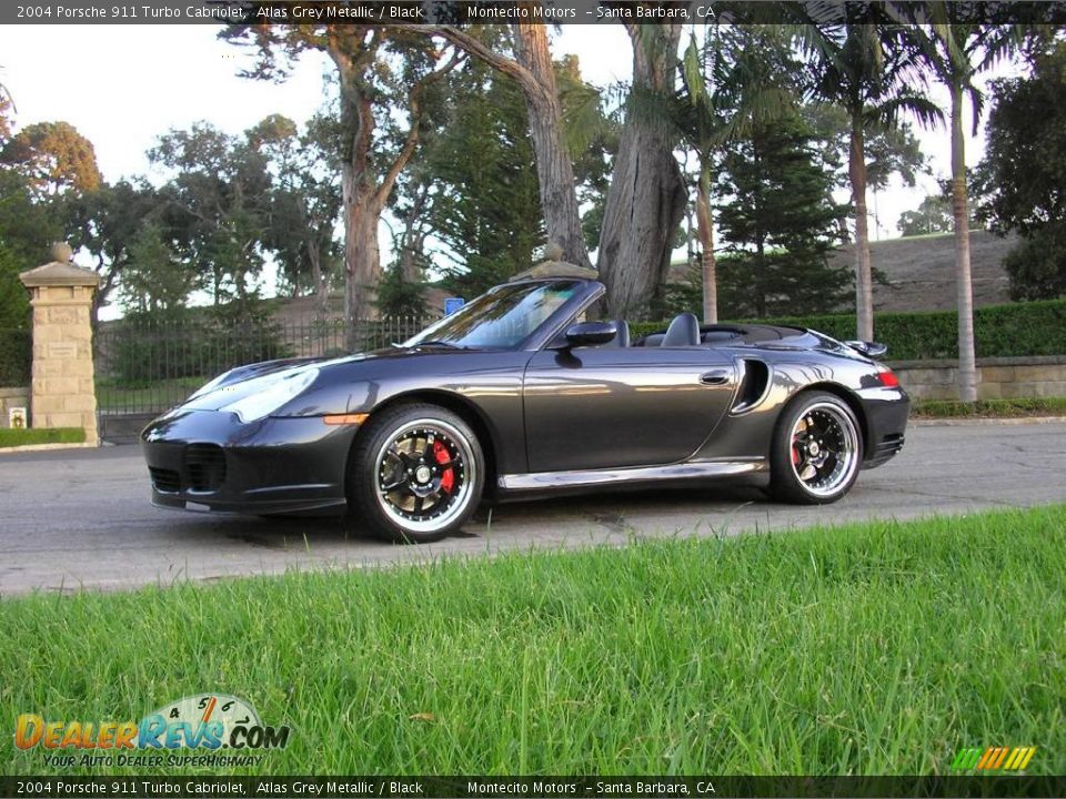 2004 Porsche 911 Turbo Cabriolet Atlas Grey Metallic / Black Photo #2