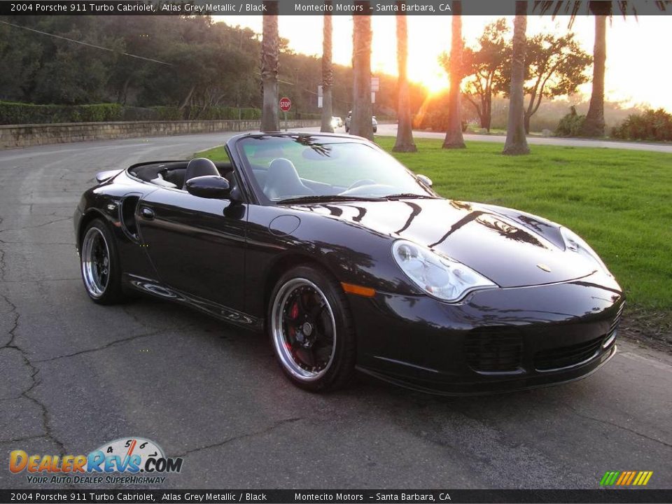 2004 Porsche 911 Turbo Cabriolet Atlas Grey Metallic / Black Photo #5