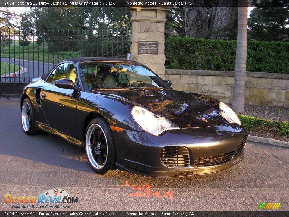 2004 Porsche 911 Turbo Cabriolet Atlas Grey Metallic / Black Photo #7