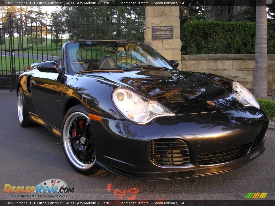 2004 Porsche 911 Turbo Cabriolet Atlas Grey Metallic / Black Photo #14
