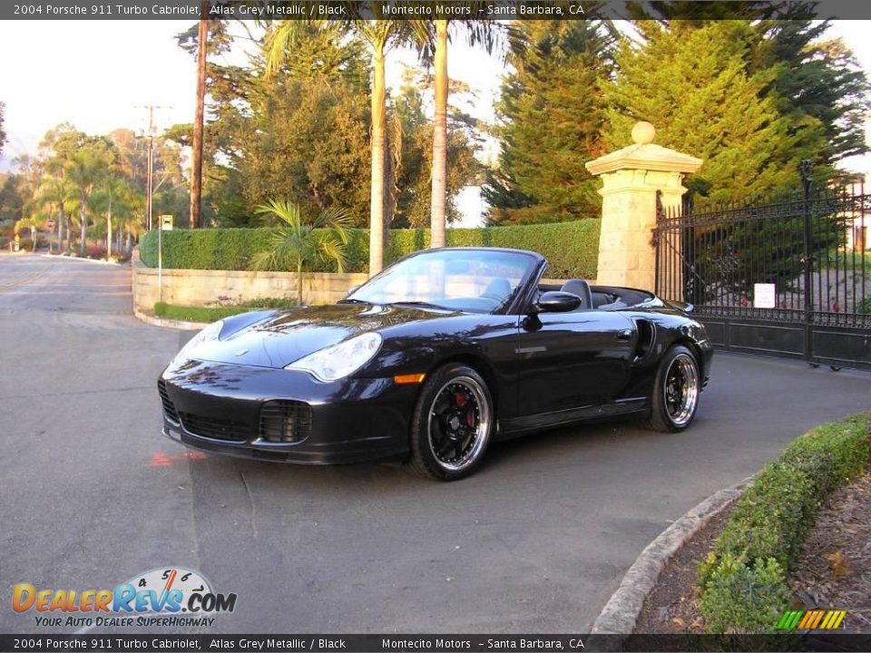 2004 Porsche 911 Turbo Cabriolet Atlas Grey Metallic / Black Photo #18