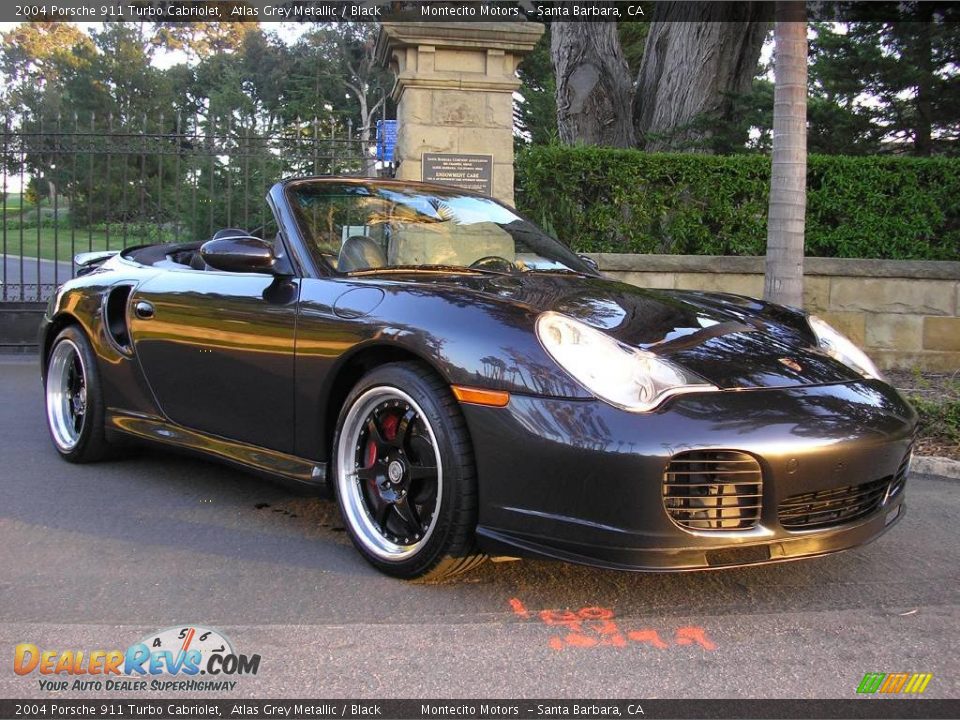 2004 Porsche 911 Turbo Cabriolet Atlas Grey Metallic / Black Photo #19