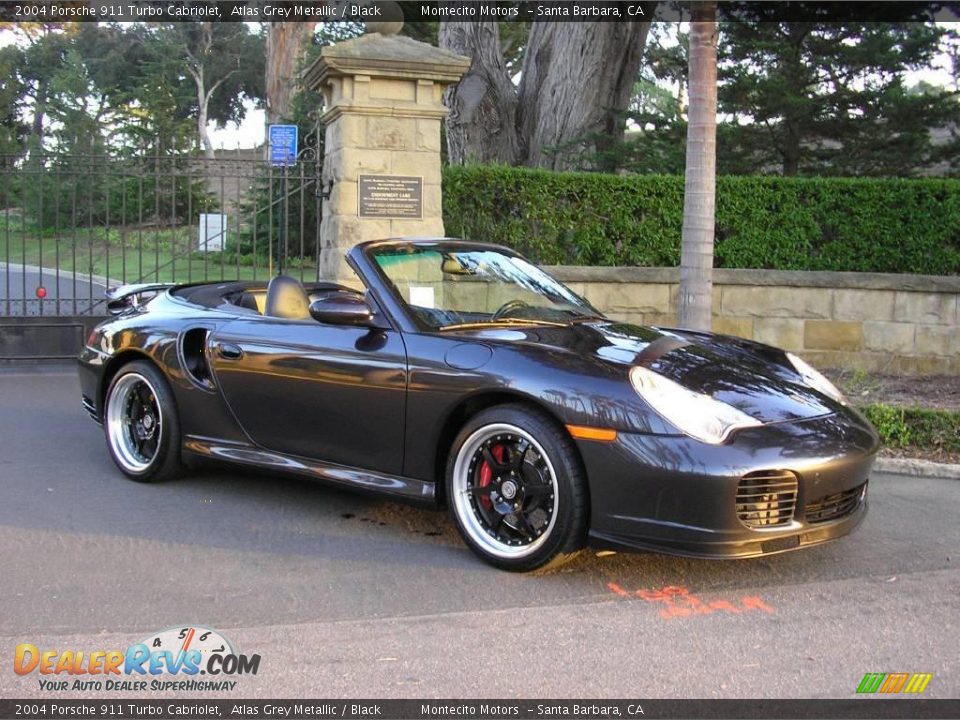 2004 Porsche 911 Turbo Cabriolet Atlas Grey Metallic / Black Photo #21