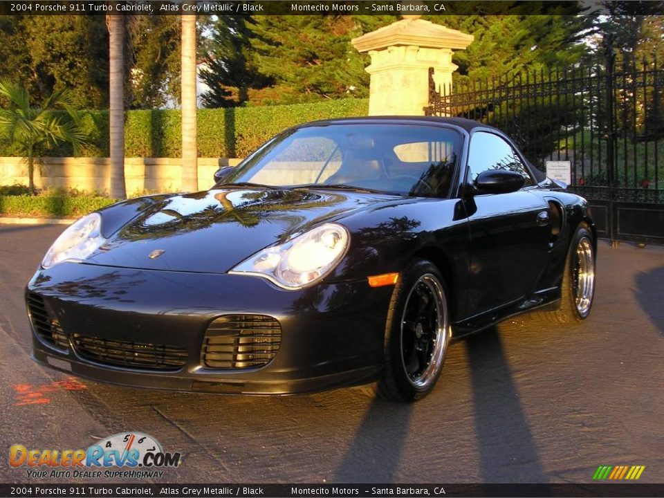 2004 Porsche 911 Turbo Cabriolet Atlas Grey Metallic / Black Photo #22