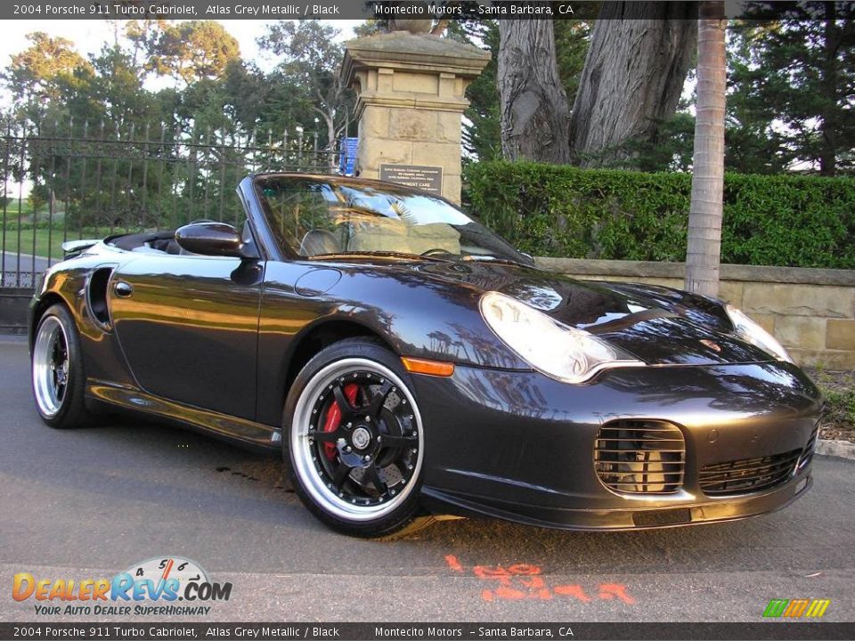 2004 Porsche 911 Turbo Cabriolet Atlas Grey Metallic / Black Photo #23