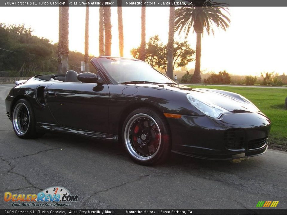 2004 Porsche 911 Turbo Cabriolet Atlas Grey Metallic / Black Photo #25
