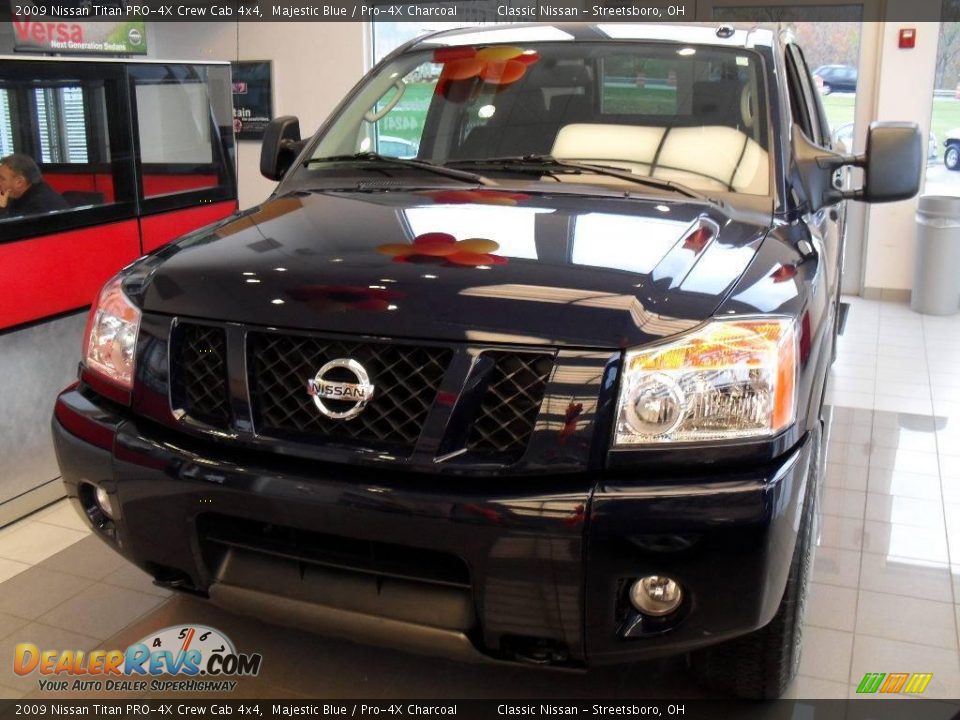 2009 Nissan Titan PRO-4X Crew Cab 4x4 Majestic Blue / Pro-4X Charcoal Photo #1