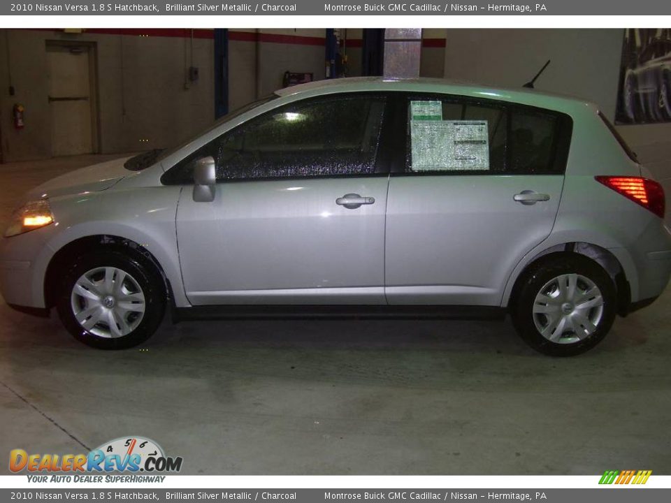 2010 Nissan Versa 1.8 S Hatchback Brilliant Silver Metallic / Charcoal Photo #1