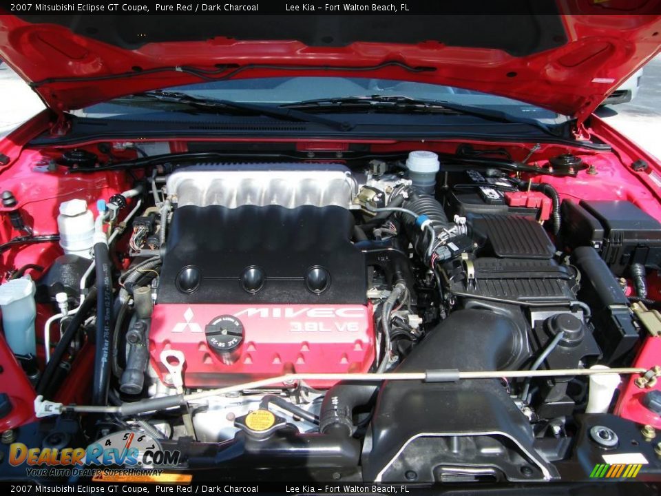 2007 Mitsubishi Eclipse GT Coupe Pure Red / Dark Charcoal Photo #27