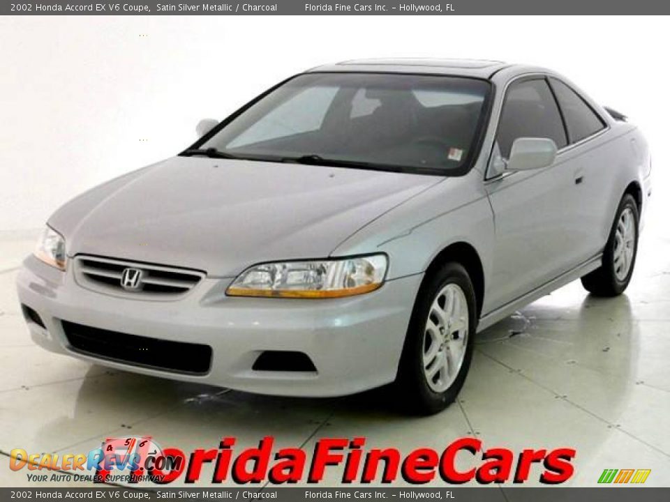 2002 Honda Accord EX V6 Coupe Satin Silver Metallic / Charcoal Photo #1