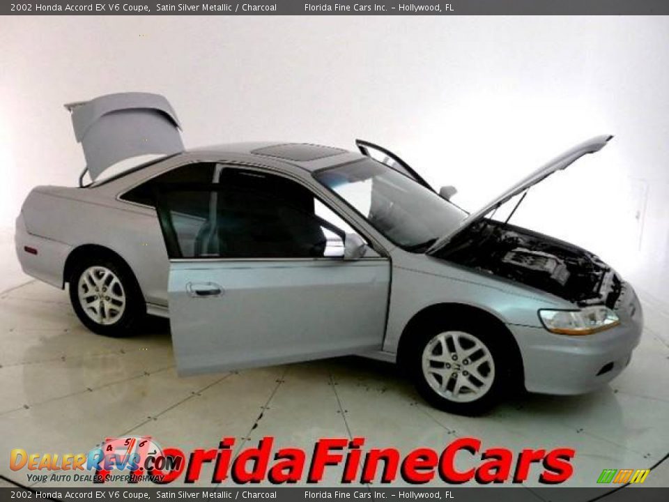 2002 Honda Accord EX V6 Coupe Satin Silver Metallic / Charcoal Photo #7