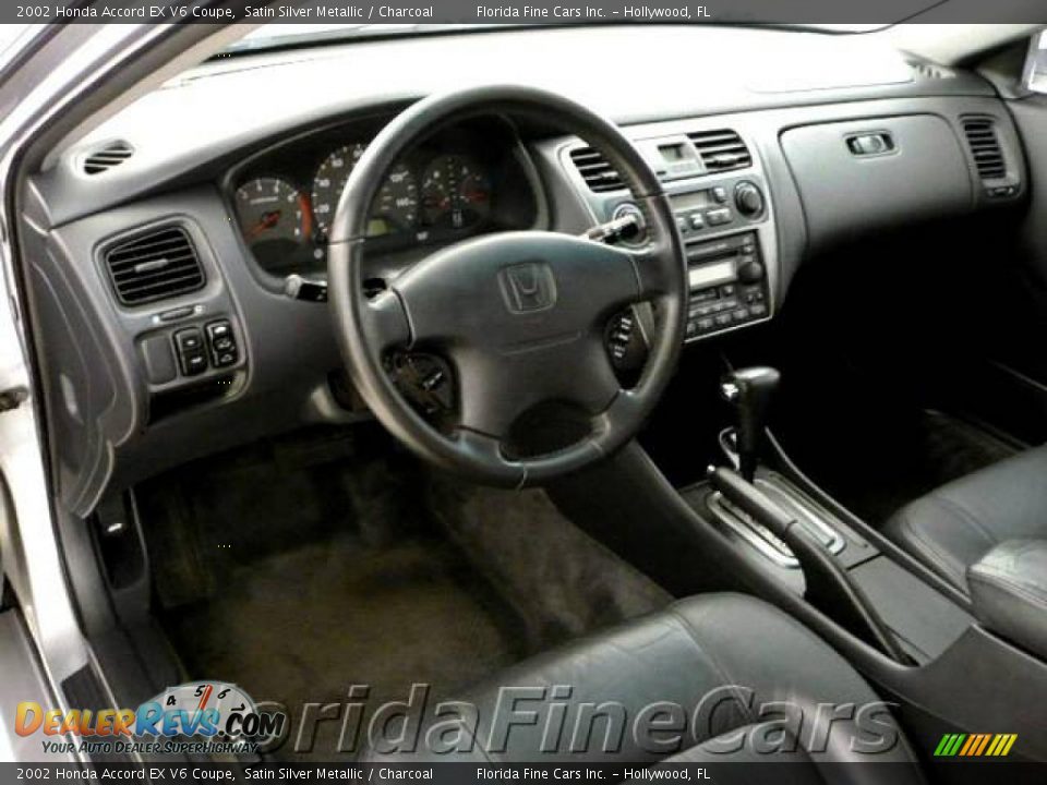 2002 Honda Accord EX V6 Coupe Satin Silver Metallic / Charcoal Photo #12