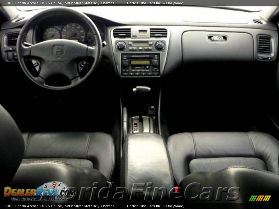 2002 Honda Accord EX V6 Coupe Satin Silver Metallic / Charcoal Photo #14