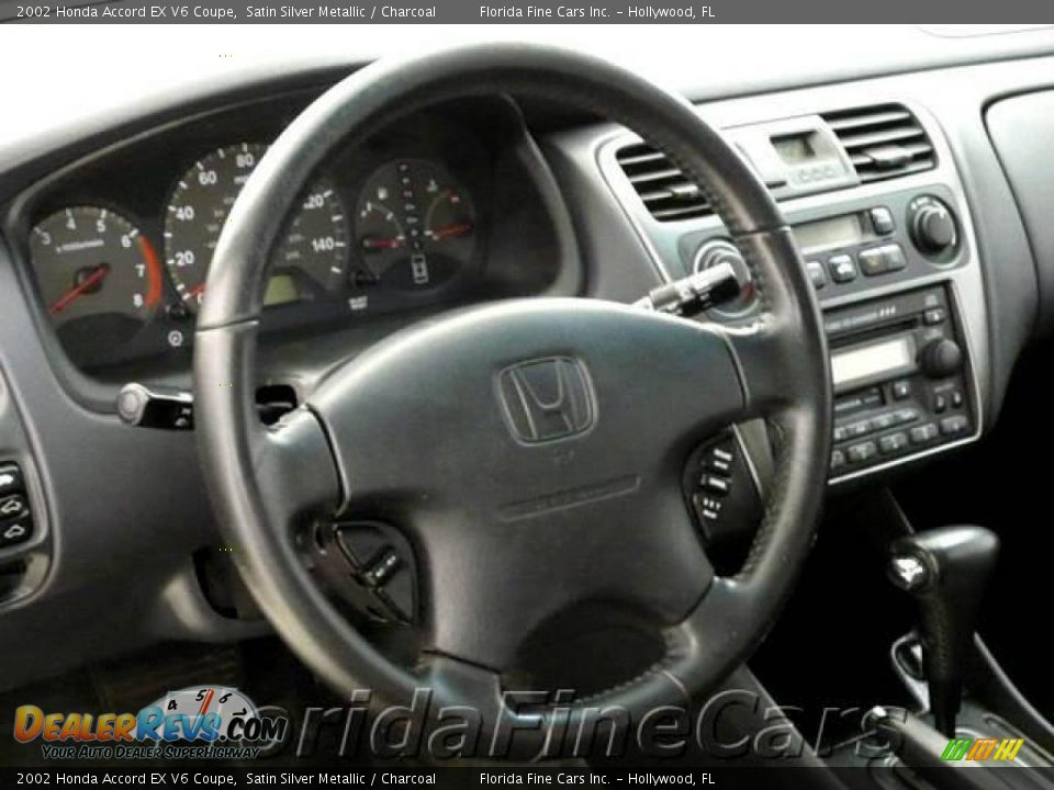 2002 Honda Accord EX V6 Coupe Satin Silver Metallic / Charcoal Photo #15