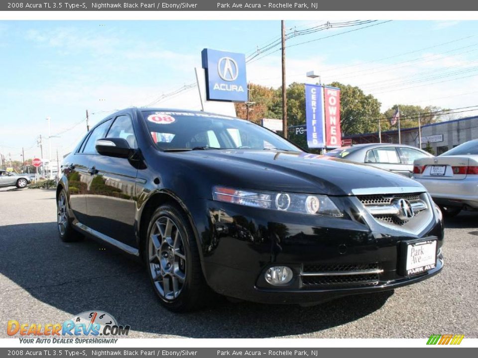 2008 Acura TL 3.5 Type-S Nighthawk Black Pearl / Ebony/Silver Photo #1