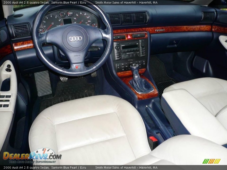 2000 Audi A4 2.8 quattro Sedan Santorin Blue Pearl / Ecru Photo #11