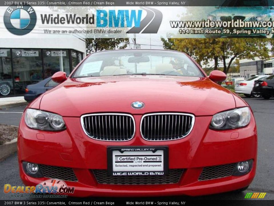 2007 BMW 3 Series 335i Convertible Crimson Red / Cream Beige Photo #2
