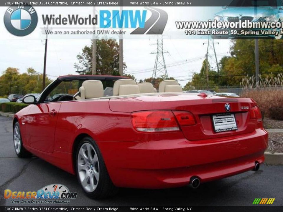 2007 BMW 3 Series 335i Convertible Crimson Red / Cream Beige Photo #5