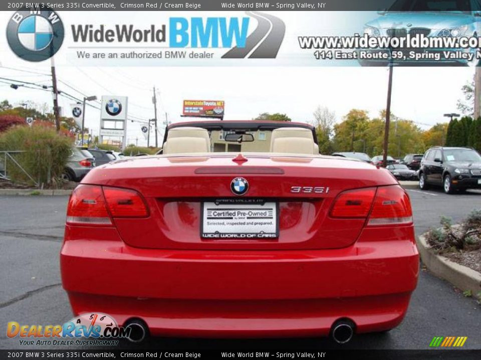 2007 BMW 3 Series 335i Convertible Crimson Red / Cream Beige Photo #6