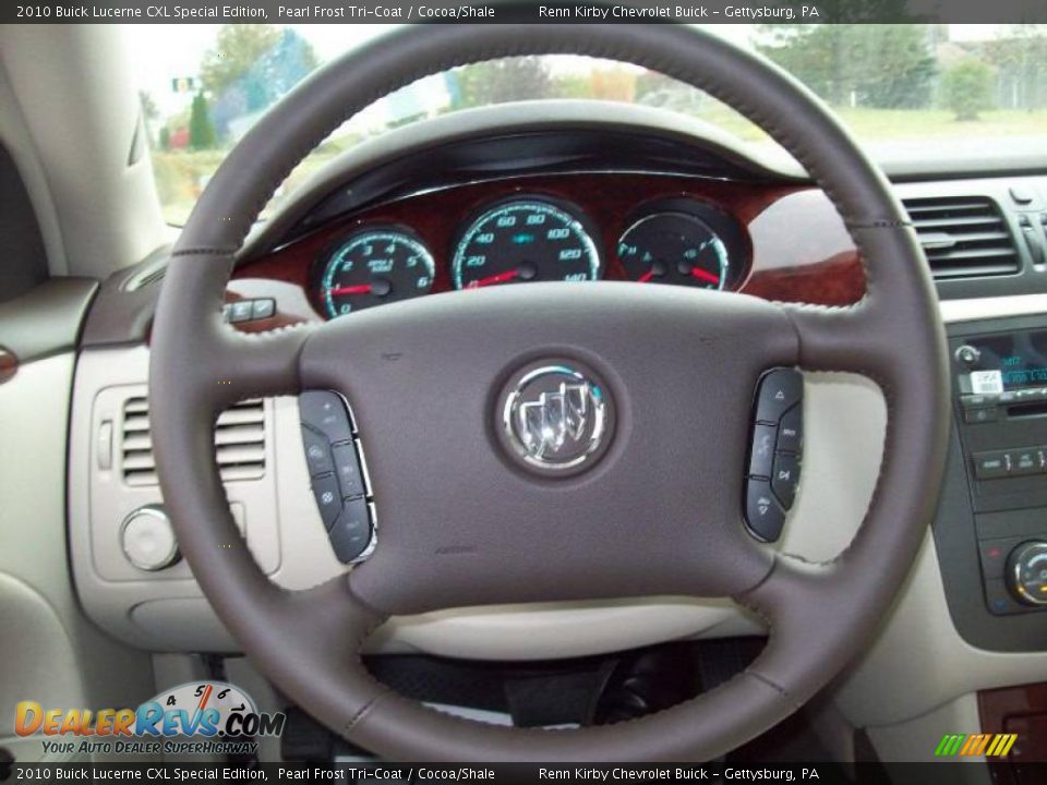 2010 Buick Lucerne CXL Special Edition Pearl Frost Tri-Coat / Cocoa/Shale Photo #20
