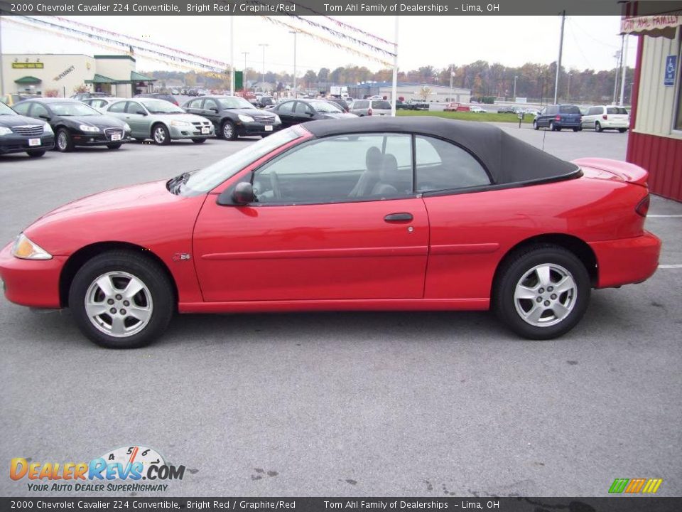 2000 Chevrolet Cavalier Z24 Convertible Bright Red / Graphite/Red Photo #3