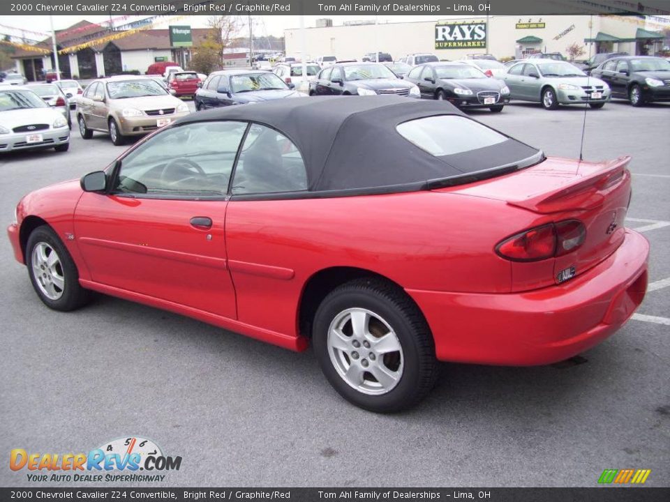 2000 Chevrolet Cavalier Z24 Convertible Bright Red / Graphite/Red Photo #4