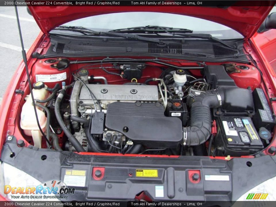2000 Chevrolet Cavalier Z24 Convertible Bright Red / Graphite/Red Photo #9