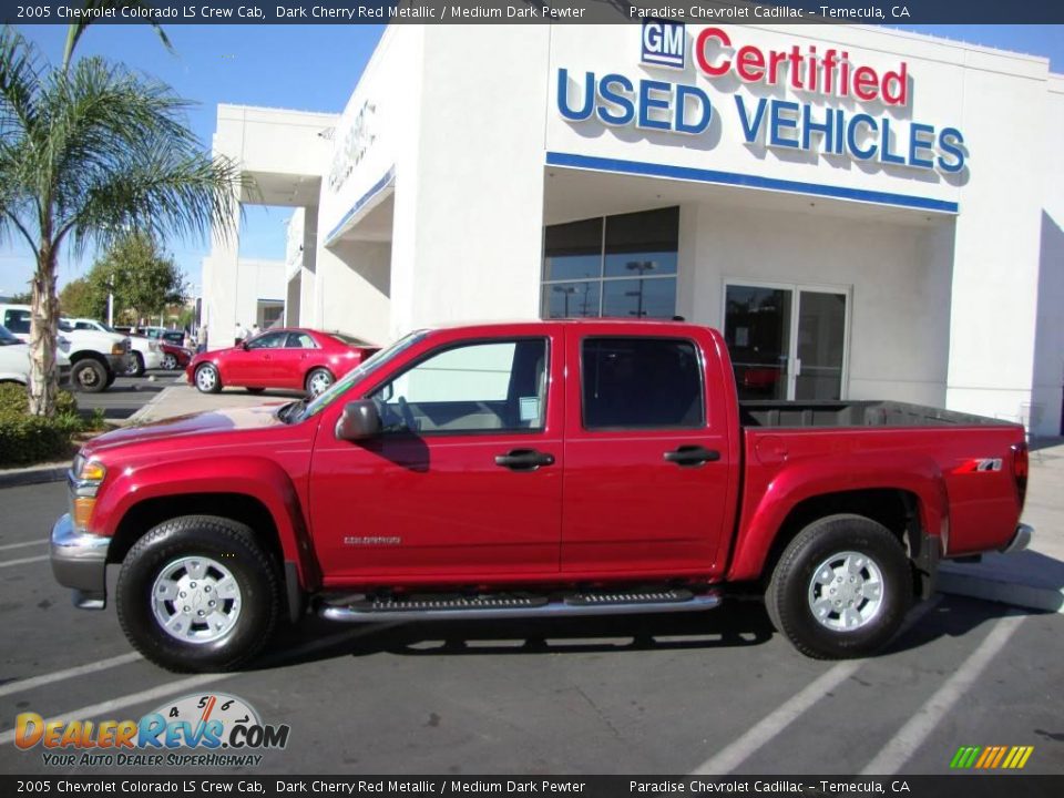 2005 Chevrolet Colorado LS Crew Cab Dark Cherry Red Metallic / Medium Dark Pewter Photo #2