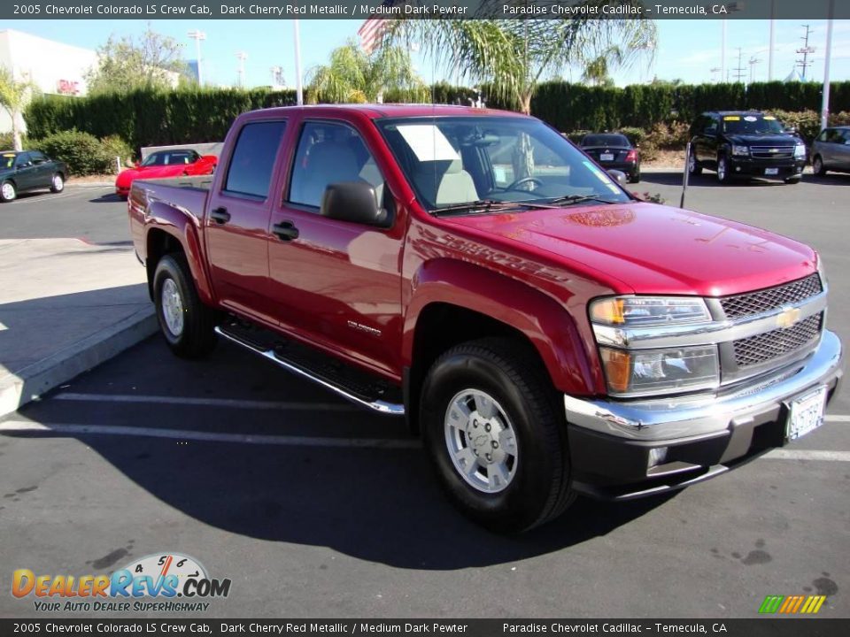 2005 Chevrolet Colorado LS Crew Cab Dark Cherry Red Metallic / Medium Dark Pewter Photo #4