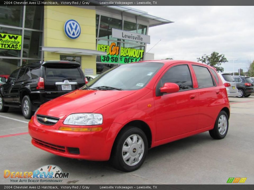 2004 Chevrolet Aveo LS Hatchback Victory Red / Gray Photo #1