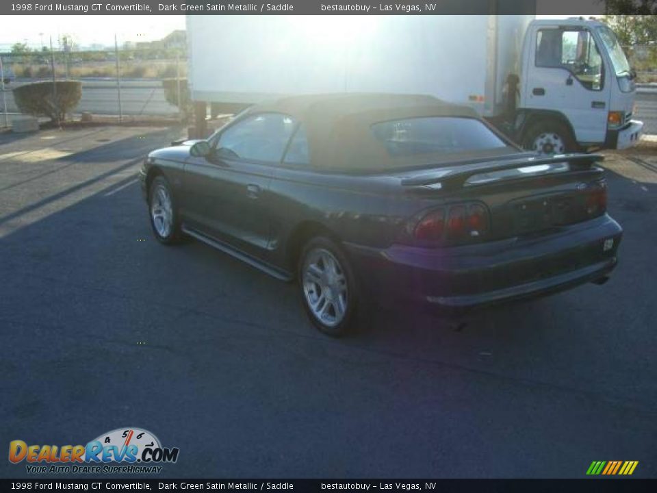 1998 Ford Mustang GT Convertible Dark Green Satin Metallic / Saddle Photo #7