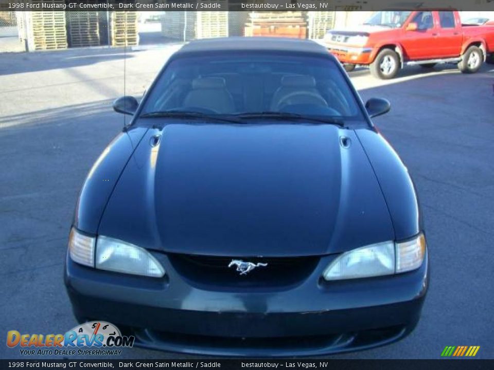 1998 Ford Mustang GT Convertible Dark Green Satin Metallic / Saddle Photo #10