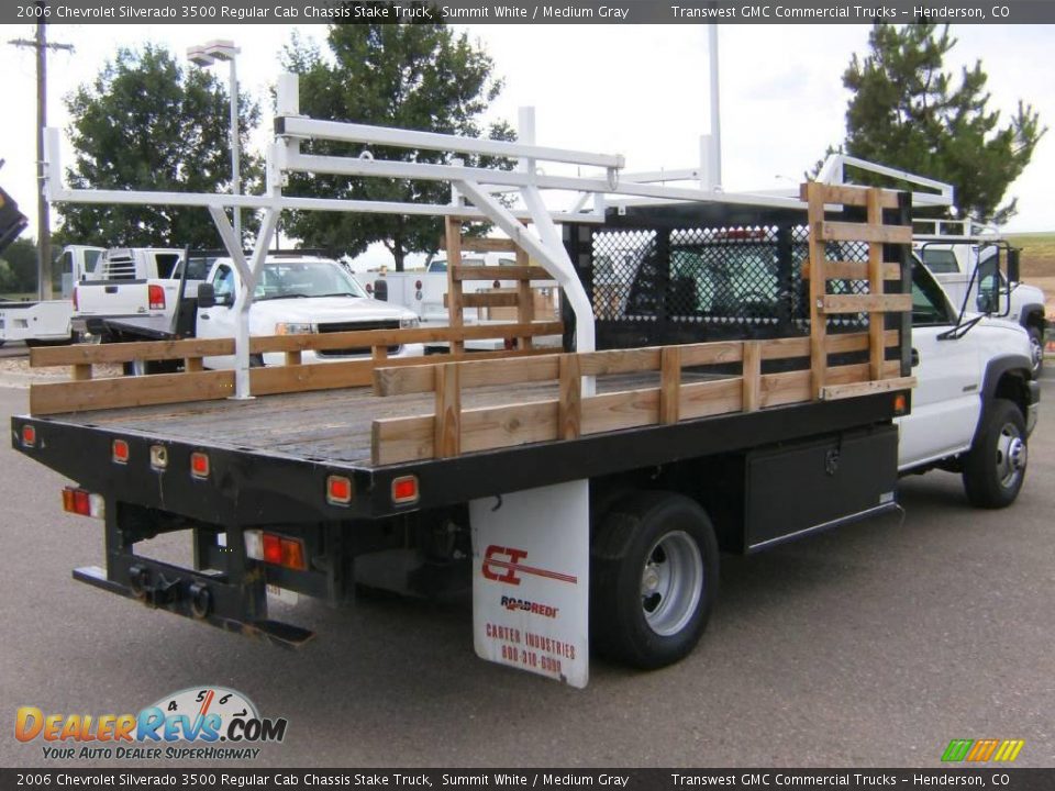 2006 Chevrolet Silverado 3500 Regular Cab Chassis Stake Truck Summit White / Medium Gray Photo #5