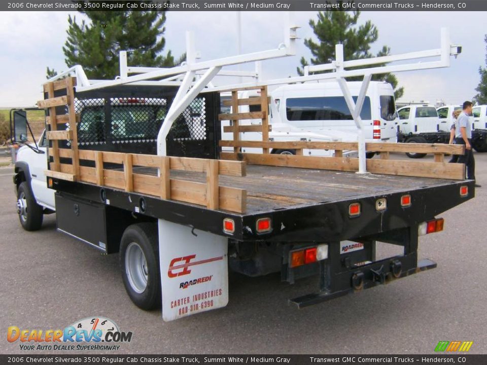 2006 Chevrolet Silverado 3500 Regular Cab Chassis Stake Truck Summit White / Medium Gray Photo #6