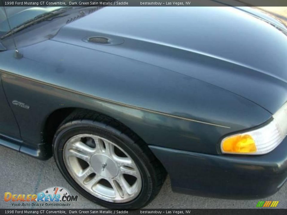 1998 Ford Mustang GT Convertible Dark Green Satin Metallic / Saddle Photo #16