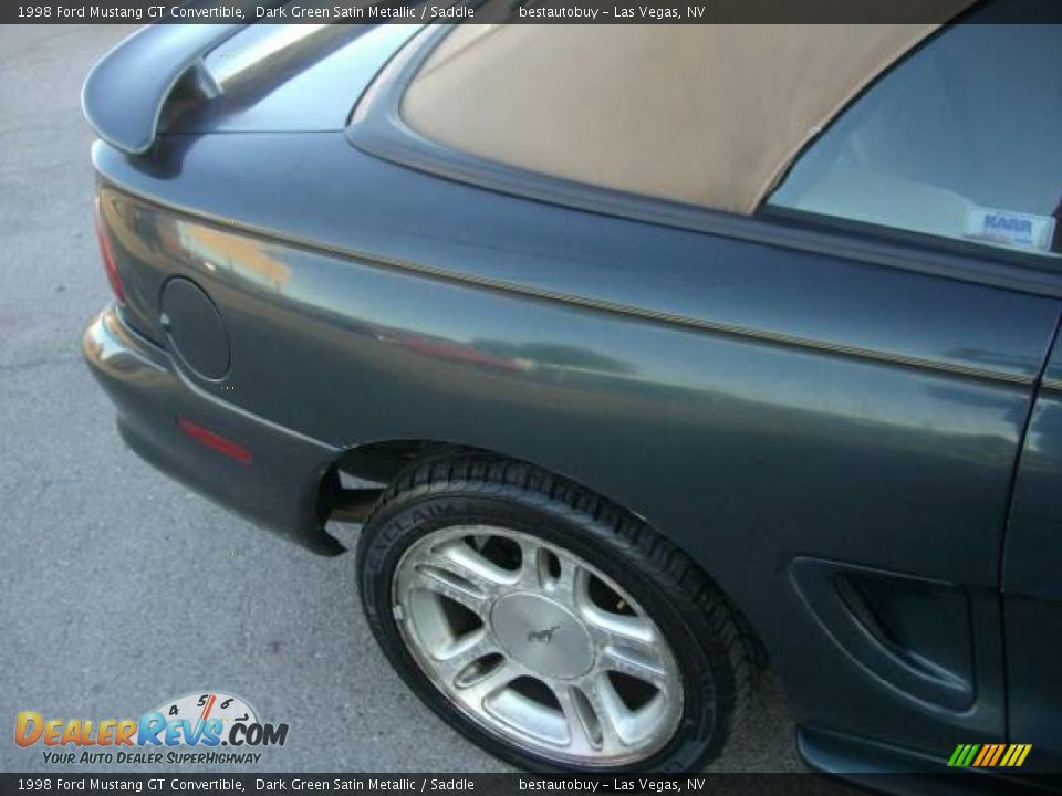 1998 Ford Mustang GT Convertible Dark Green Satin Metallic / Saddle Photo #18